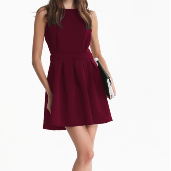 Maroon open back skater dress new - Picture 4 of 8